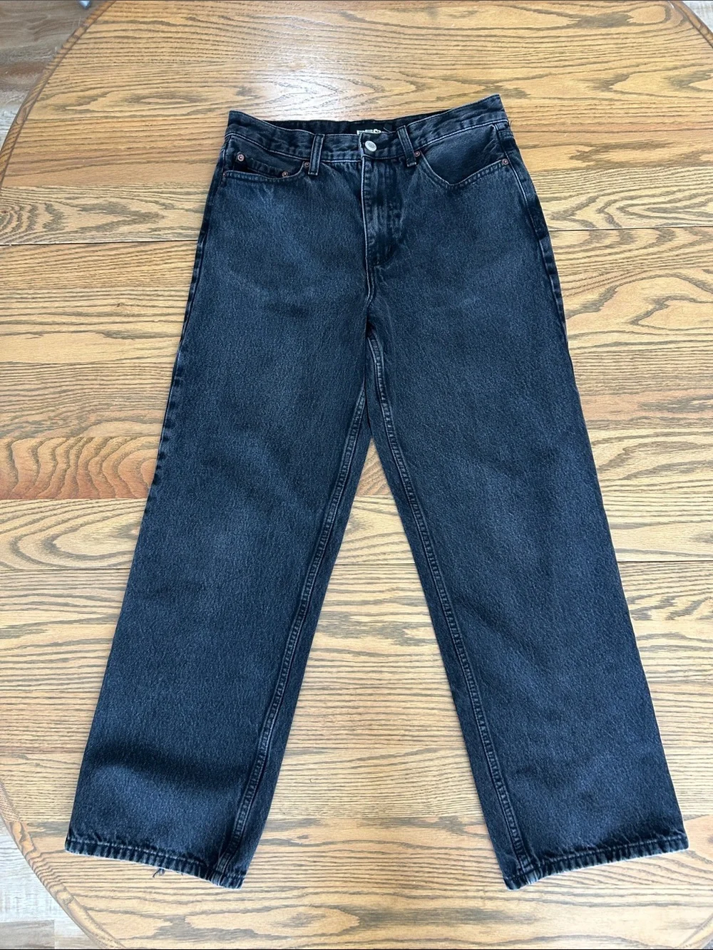 RSQ Men's Black Baggie Jeans, 30x32, EUC, see pics for fraying at hem